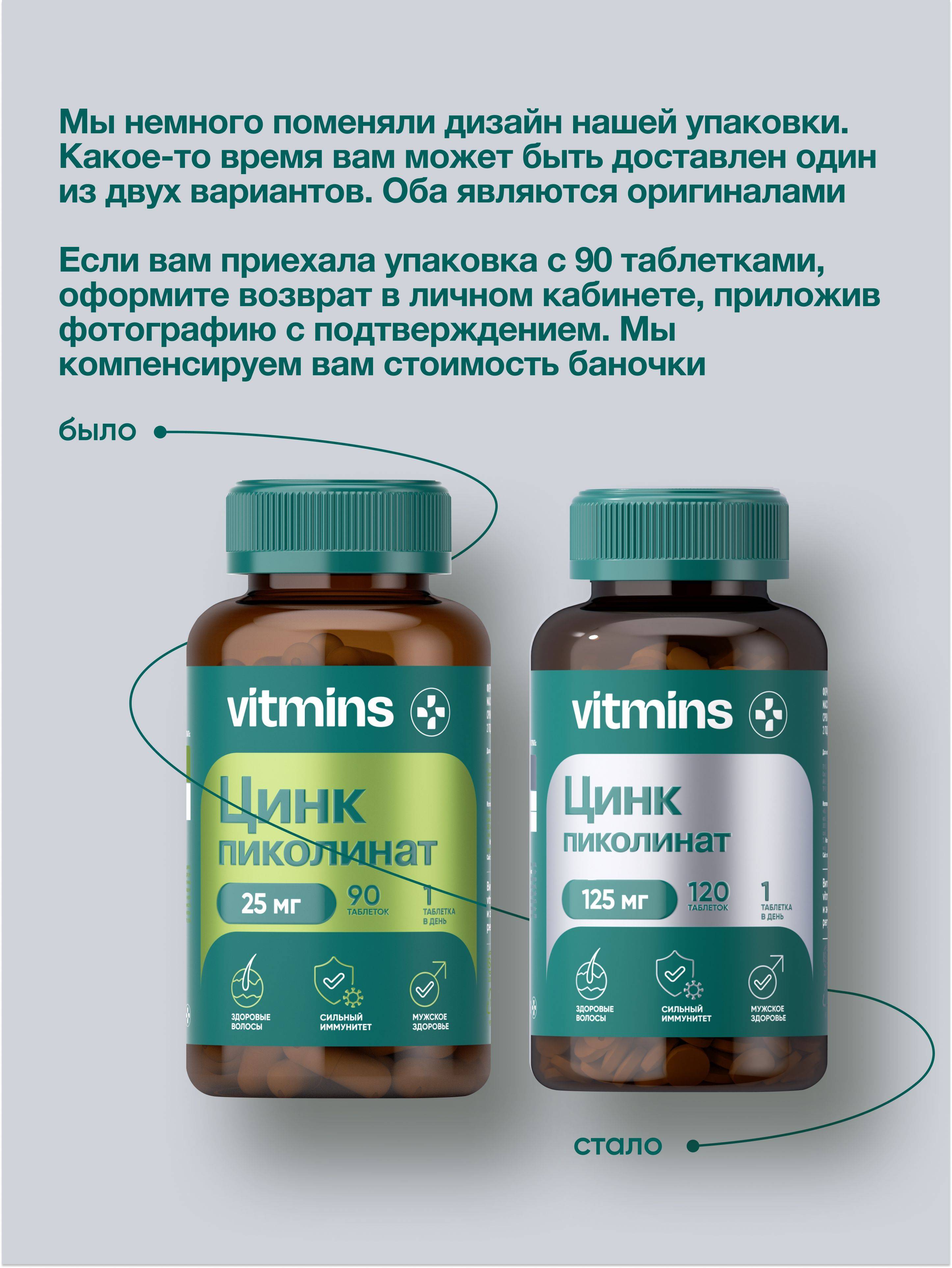 Vitmins Zinc Picolinate 25 mg Capsules 120 Count – Adult Mineral Complex #2
