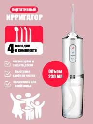DiDi Portable Oral Irrigator with 4 Nozzles, 225 mL Tank, Silver #1