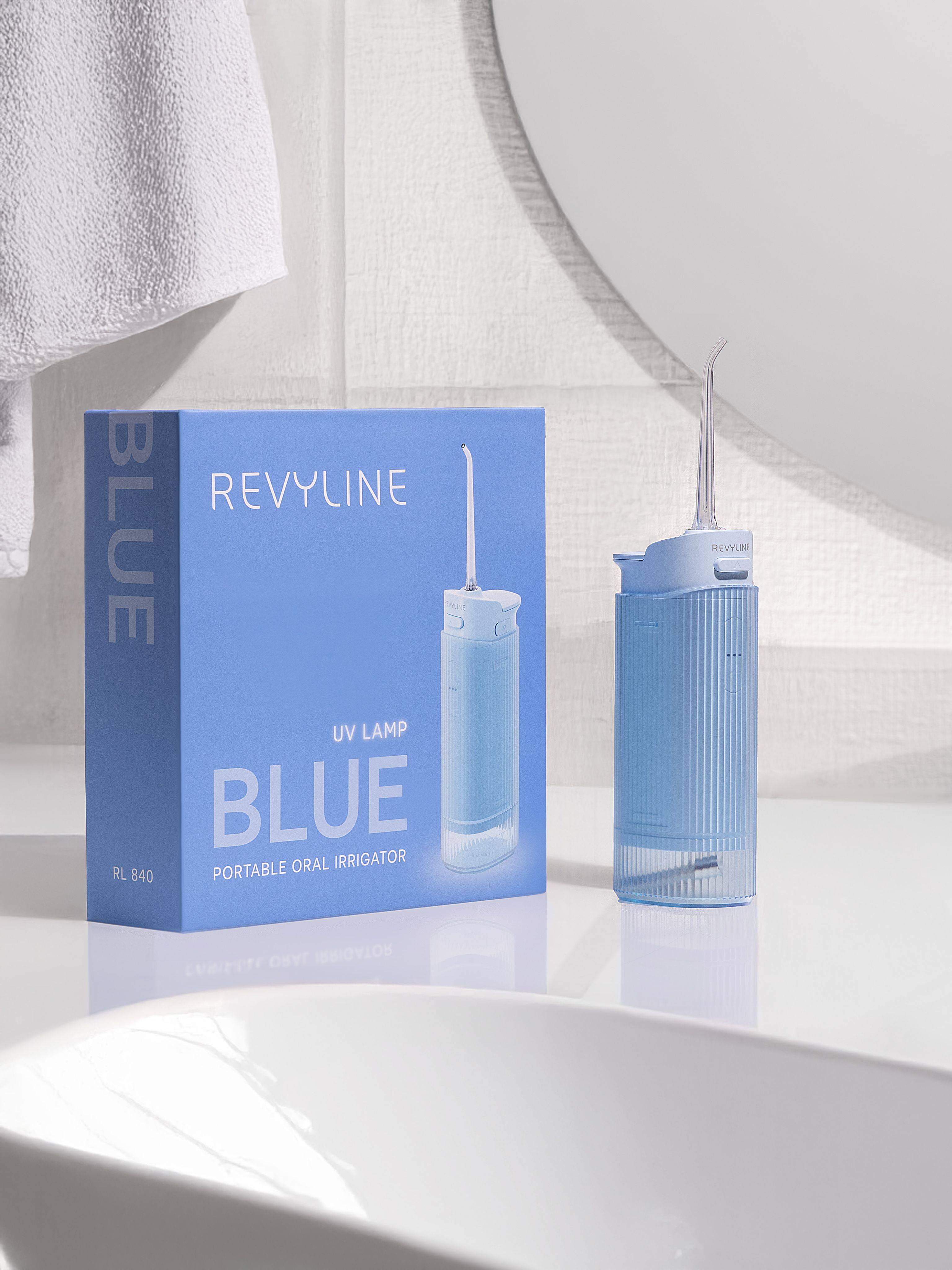 Revyline RL 840 Portable Oral Irrigator with UV Lamp, Blue, Compact, Mini Slider, for Teeth and Braces, Foldable #13