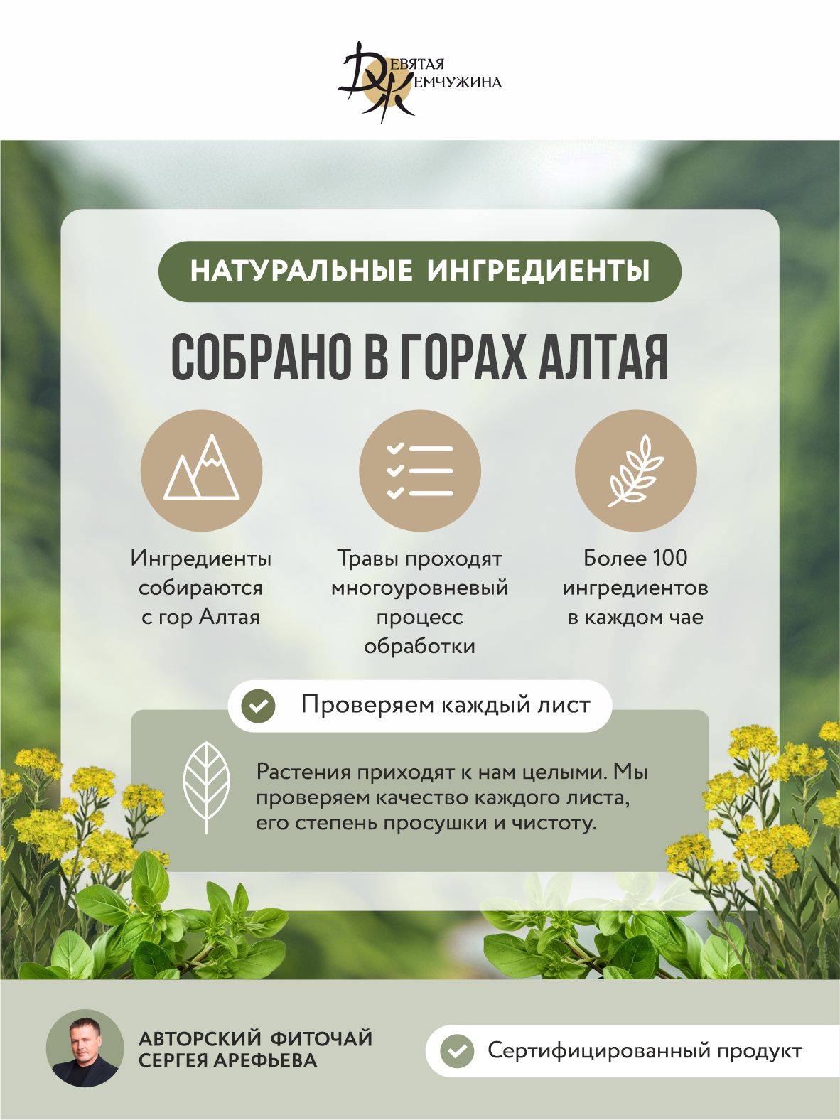 Lympodrenazhnyy Chay for Body and Lymph Cleansing, Lymphatic Drainage from Swelling, Devyataya Zhemchuzhina #16