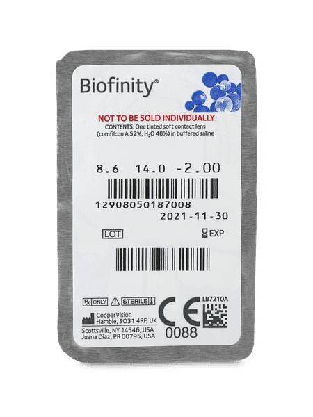 CooperVision Biofinity -2.00 8.6 Monthly Replacement Contact Lenses 3+1 Pack, Comfilcon A, 14.0 mm #4
