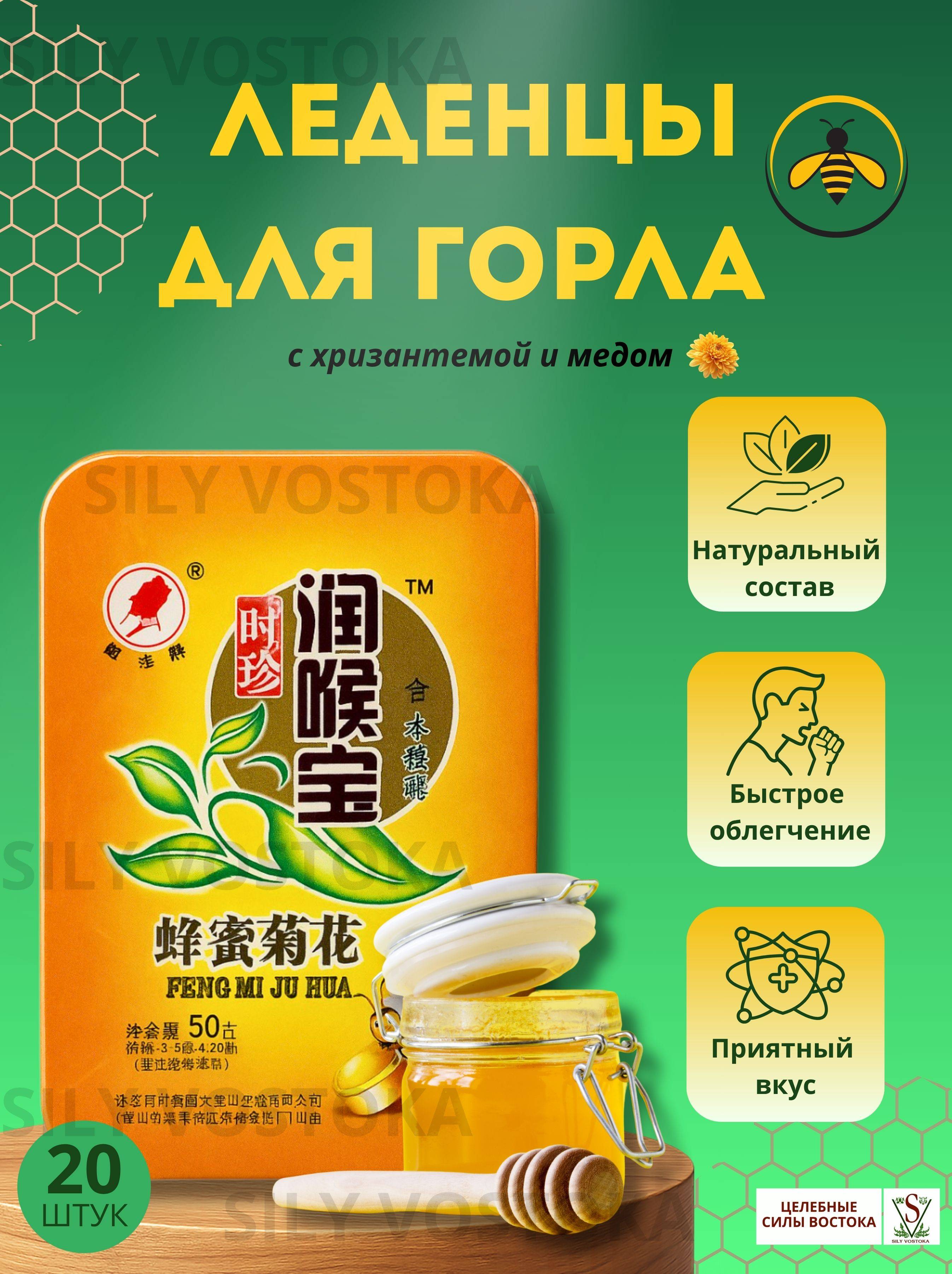 SILY VOSTOKA Chrysanthemum & Honey Throat Lozenges 20 count