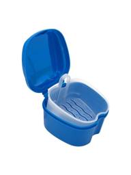 Blue Apple-Shaped Denture & Mouthguard Storage Container, Universal, 1 Count #1