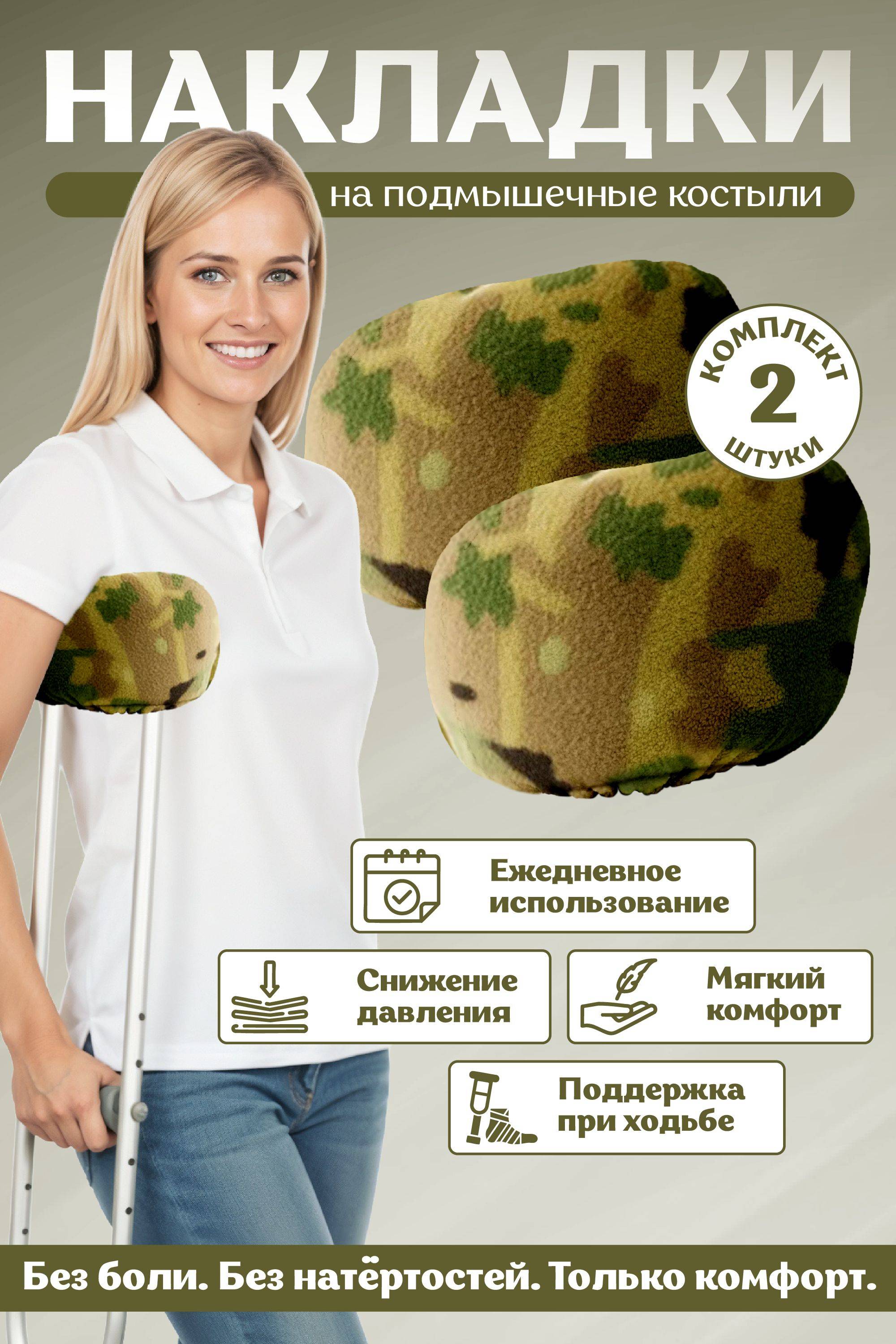 Underarm Crutch Soft Cushion Pads Set 2 Pack