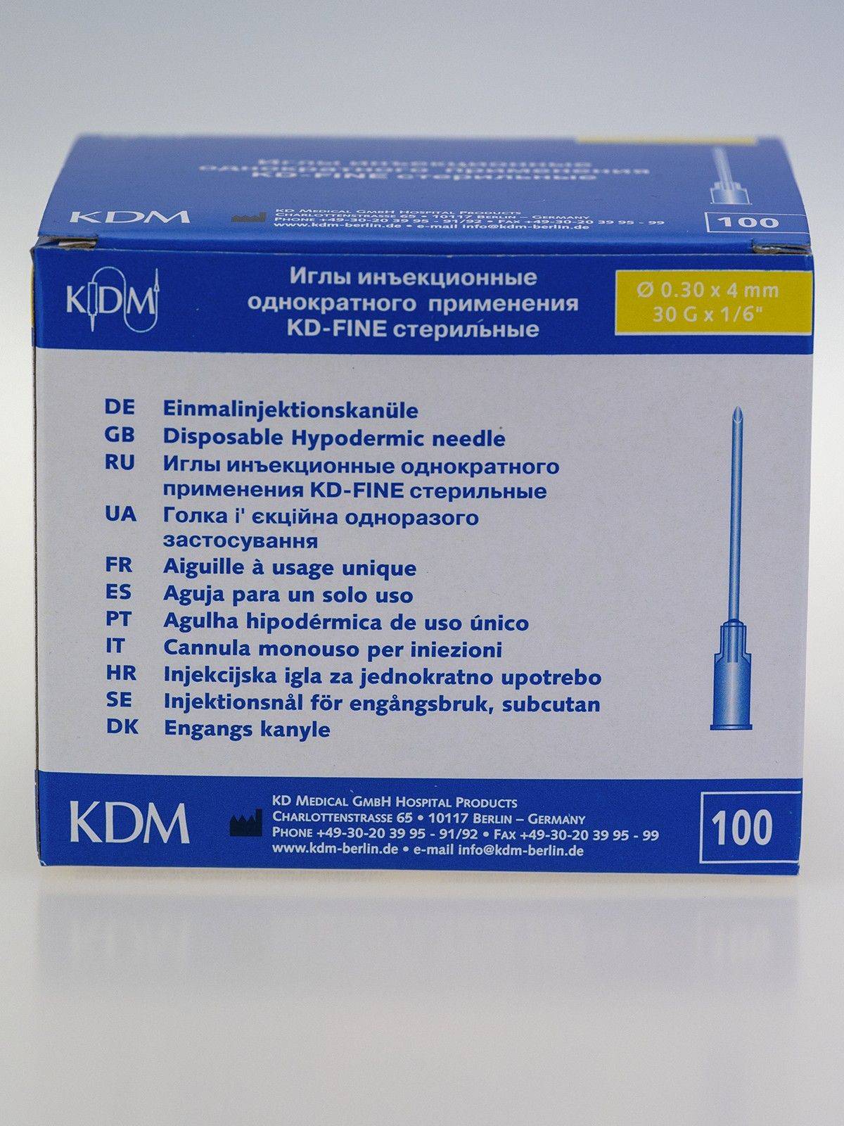 KDM Injection Needles KD-FINE, 30G, 0.30x4, 100 pcs #3