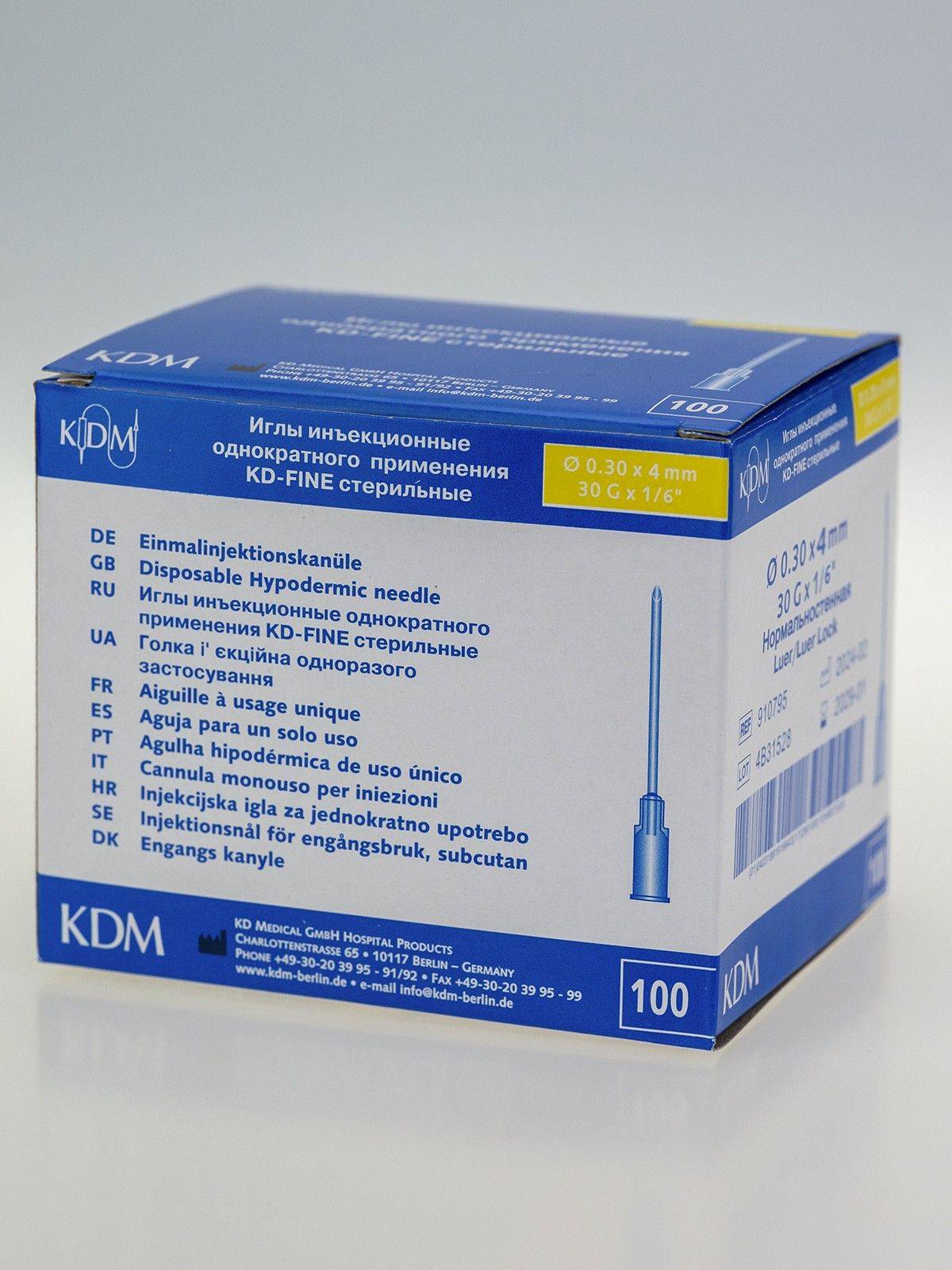 KDM Injection Needles KD-FINE, 30G, 0.30x4, 100 pcs #2