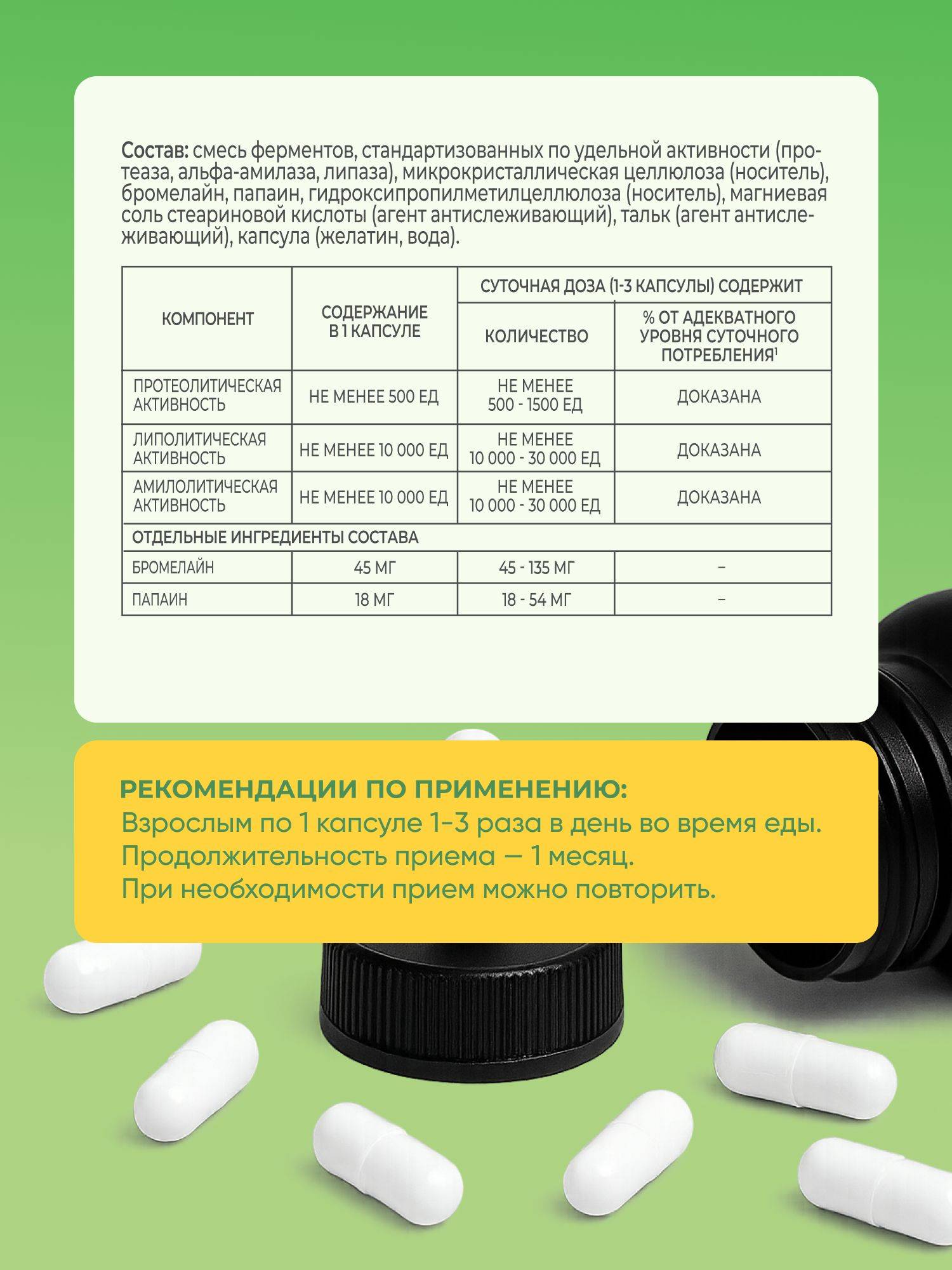 VITAMIR PRO Bromelain + Papain 90 Capsules Dietary Supplement for Digestion #8