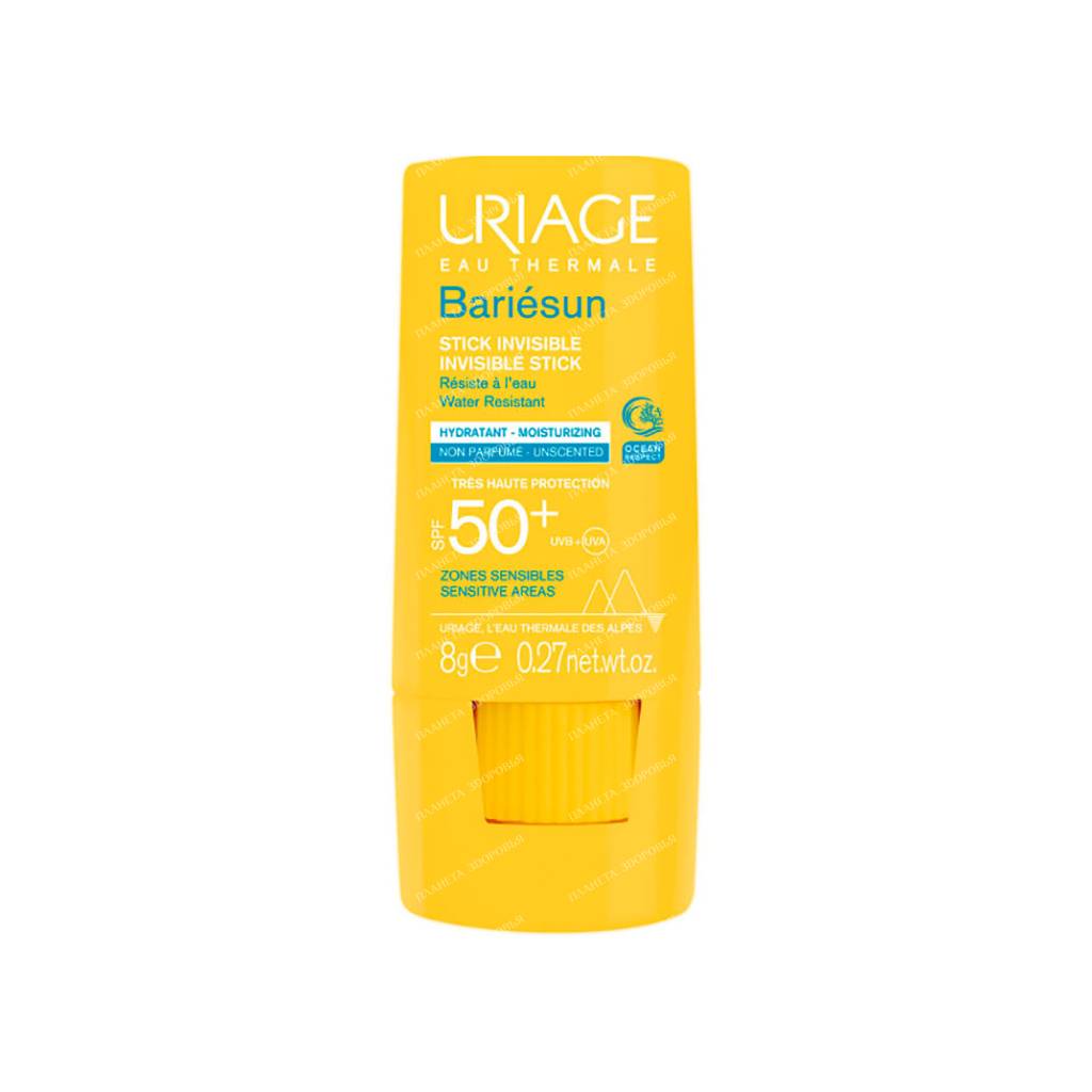 Uriage Invisible stick for sensitive areas BARIESUN SPF50+ / BARIESUN SPF50+ STICK INVISIBLE 8 gr