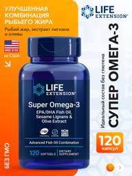 Life Extension Super Omega-3 EPA/DHA with Sesame Lignans and Olive Extract, 120 Capsules #1