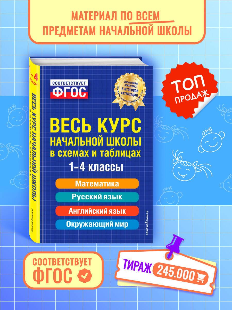 Справочник для начальных классов. Весь курс начальной школы: в схемах и таблицах. Подготовка к ВПР | School VPR Practice Tests with Answers