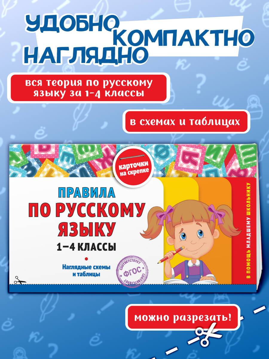 Правила по русскому языку: 1-4 классы | Russian Language Rules for Grades 1-4, Cheat Sheets