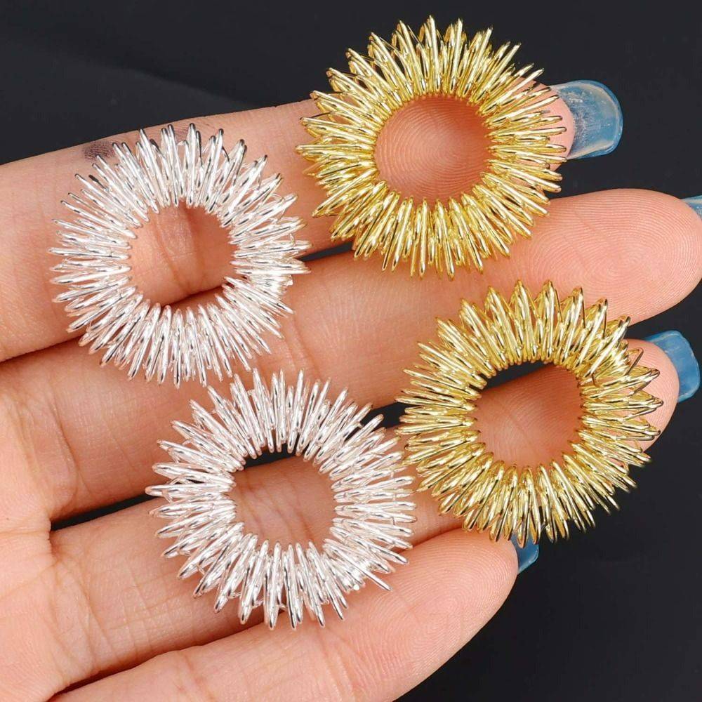 Finger Massage Rings – 5-Pack, Silver Metal Massage Accessory for Hands #3