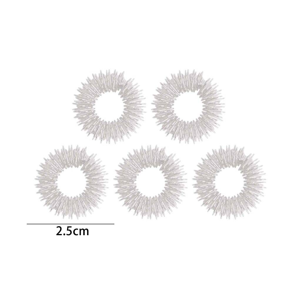 Finger Massage Rings – 5-Pack, Silver Metal Massage Accessory for Hands #2