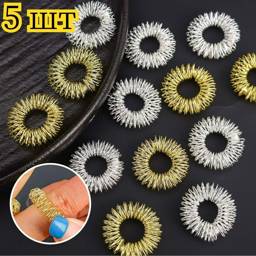 Finger Massage Rings – 5-Pack, Silver Metal Massage Accessory for Hands #1