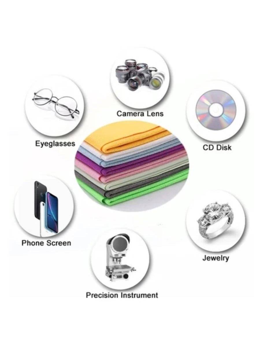 Microfiber Lens Cloth for Glasses and Electronics, 14.5 x 17.5 cm – Soft, Non-Scratch, Reusable #5