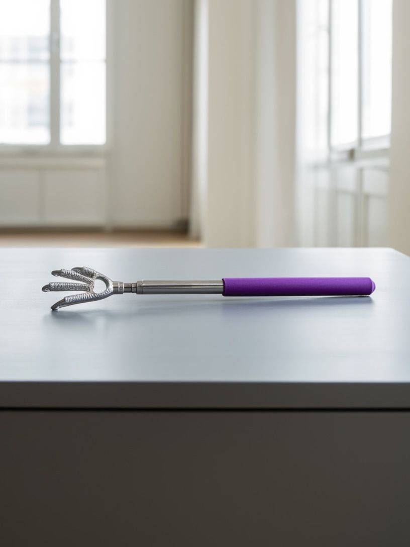 Telescoping Back Massage Stick 22-59 cm Metal and ABS, Purple #10