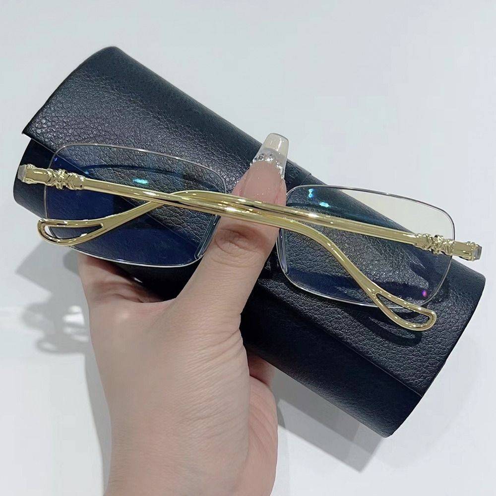 Computer reading glasses with blue light protection, PC frame, 145 mm, +100 to +400, gold/silver #6
