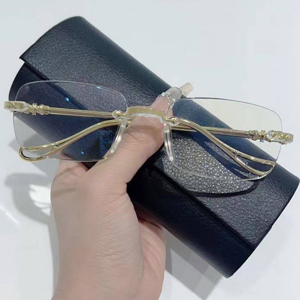 Computer reading glasses with blue light protection, PC frame, 145 mm, +100 to +400, gold/silver #7