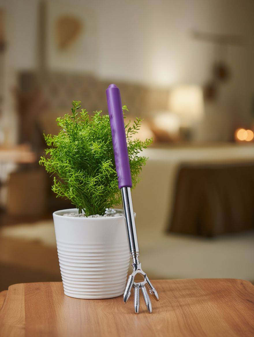 Telescoping Back Massage Stick 22-59 cm Metal and ABS, Purple #6