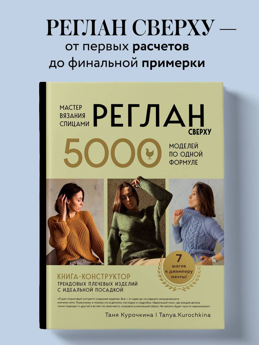 Мастер вязания спицами. РЕГЛАН сверху. 5000 моделей по одной формуле. Книга-конструктор трендовых плечевых изделий с идеальной посадкой | Master Knitter: Top-Down Raglan. 5000 Models from One Formula