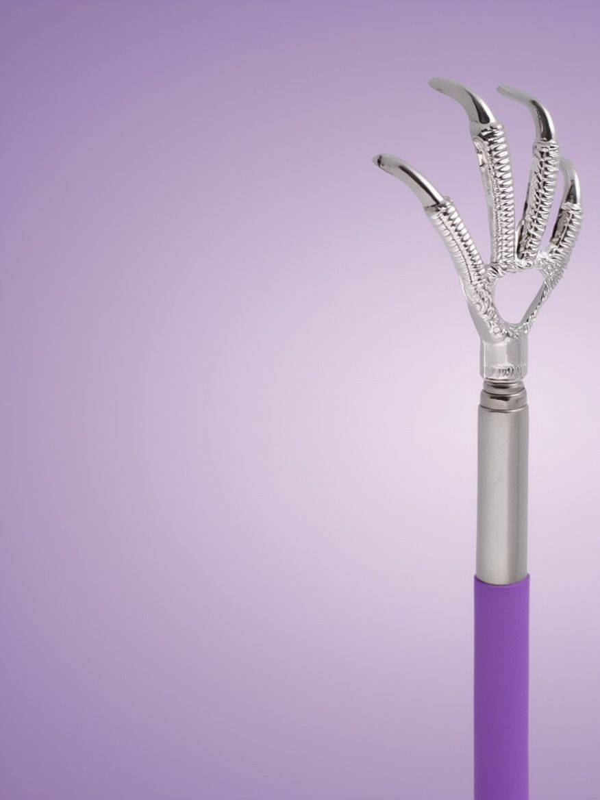 Telescoping Back Massage Stick 22-59 cm Metal and ABS, Purple #4