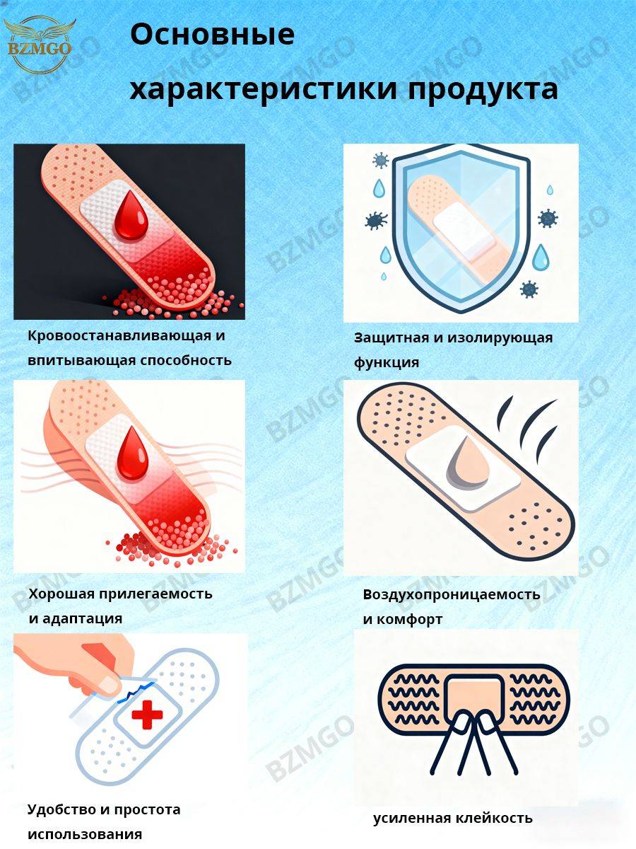 BZMGO Bactericidal Adhesive Plaster 19x76mm, 100 Count #3