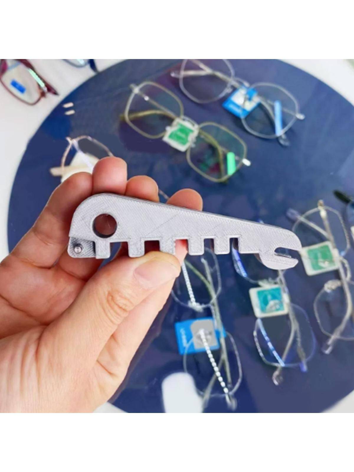 Professional Eyeglass Frame Adjustment Tool — Silver Temple Bending Tool for Metal and Plastic Frames #9