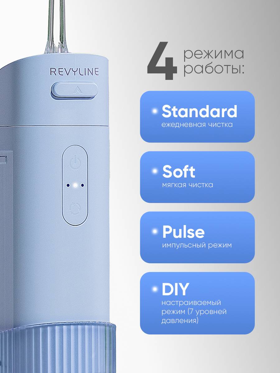 Revyline RL 840 Portable Oral Irrigator with UV Lamp, Blue, Compact, Mini Slider, for Teeth and Braces, Foldable #3