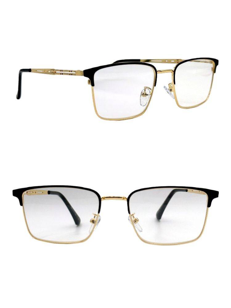 Rostov Optics Universal Computer Glasses +1.0 to +4.0 Metal Frame Black-Gold Greek Key Classic #8