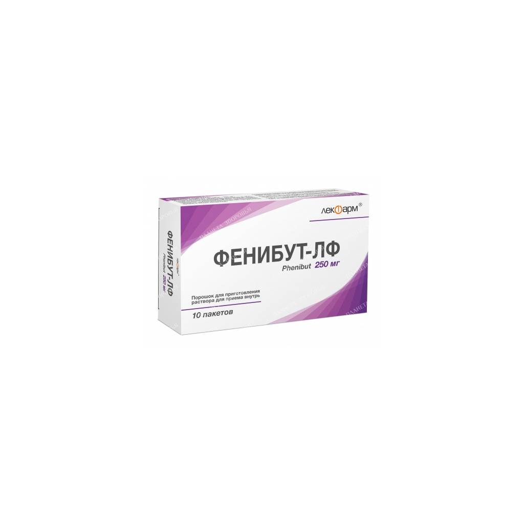 Phenibut-LF for the preparation of a solution for oral administration 250 mg in bags No. 10