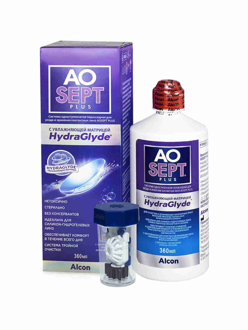 Alcon AOSept-Plus with HydraGlyde Peroxide Contact Lens Care System 360 ml #2