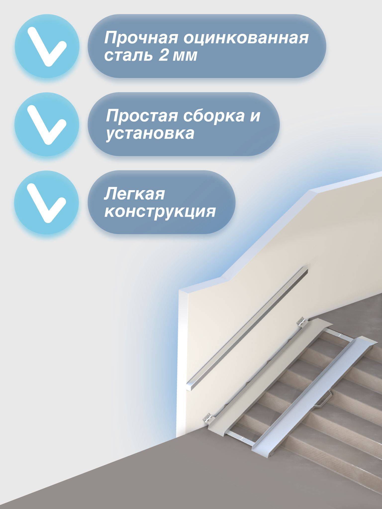 Metal-Head Foldable Double-Fold Wheelchair Ramp 160 cm (Left-Side Mounting) #3
