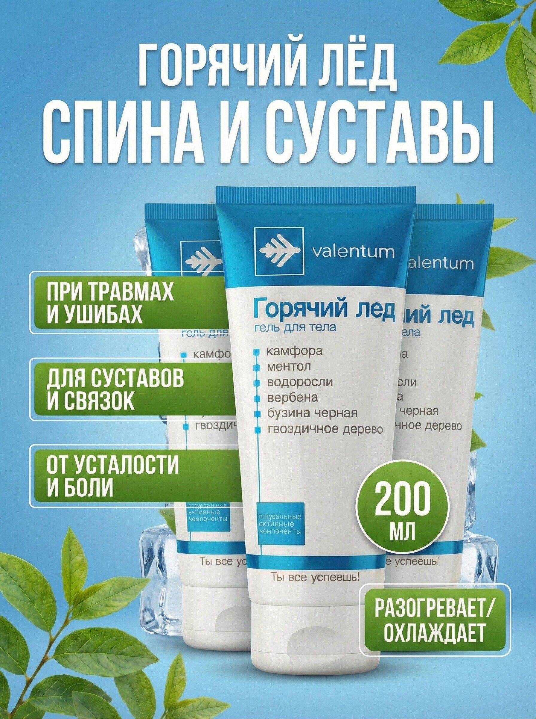 VALENTUM Hot Ice Joint Gel Pain Relief Warming Ointment 200 ml, 3-Pack