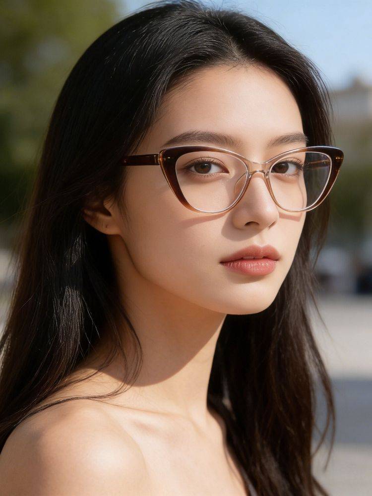 Computer Reading Glasses – Retro Cat Eye Style, Blue Light Blocking, Metal Frame, 142mm Width #3
