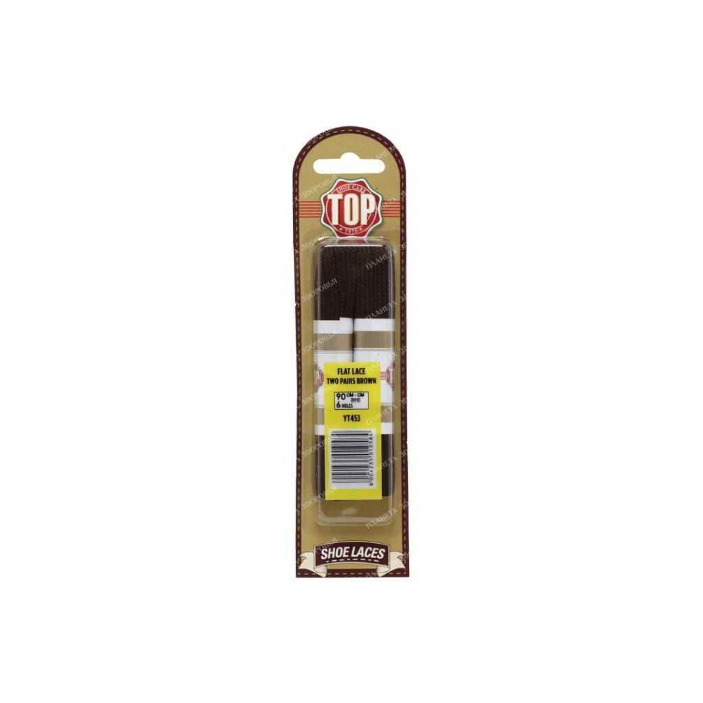 TOP Laces flat 90 cm - brown (2 pairs per pack)