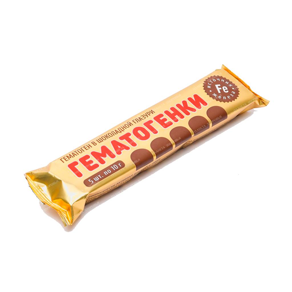 Biologically active food supplement "Hematogen in chocolate glaze" (Hematogens) 5x10g.