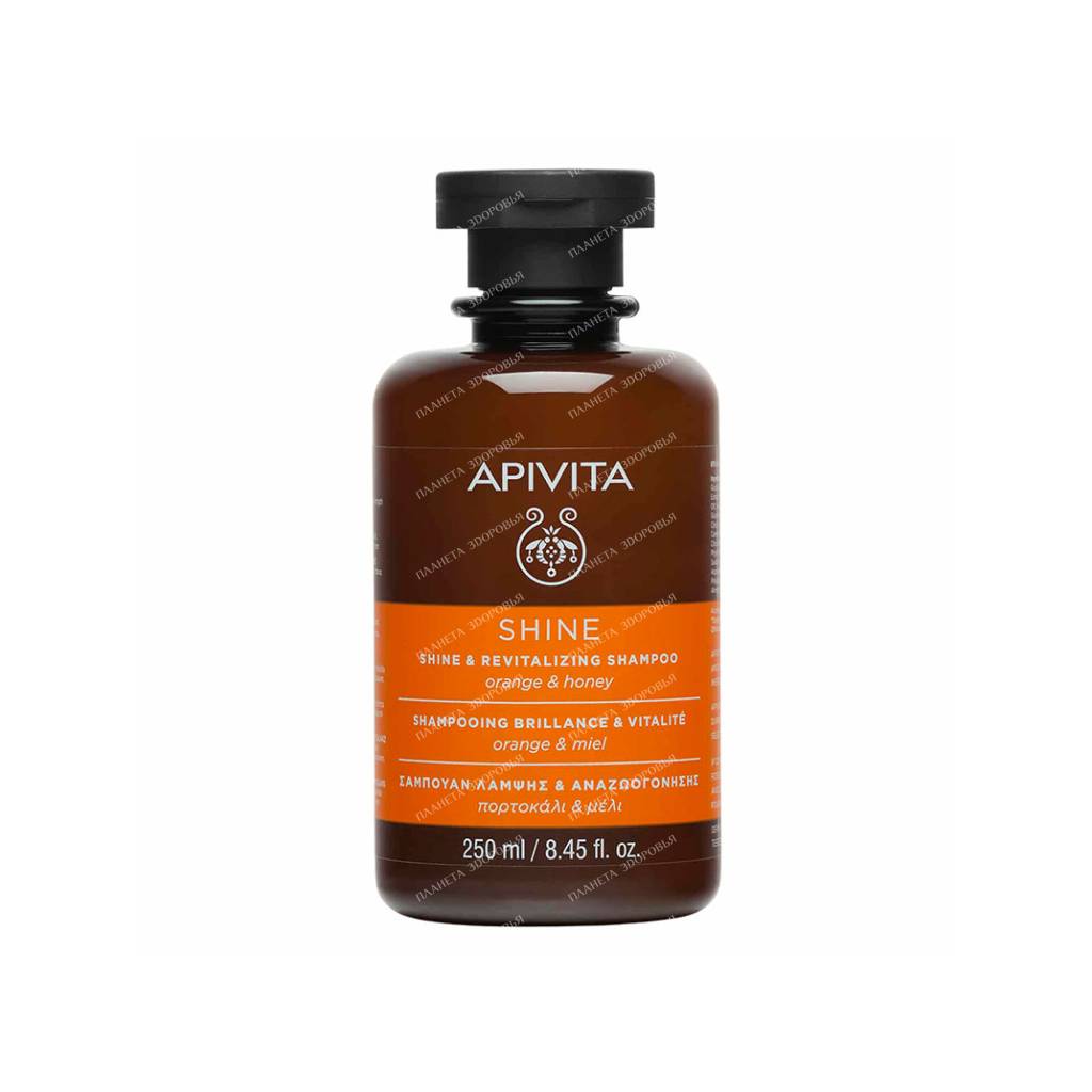 APIVITA Shine & Revitalizing Shampoo Orange & Honey, 250 ml