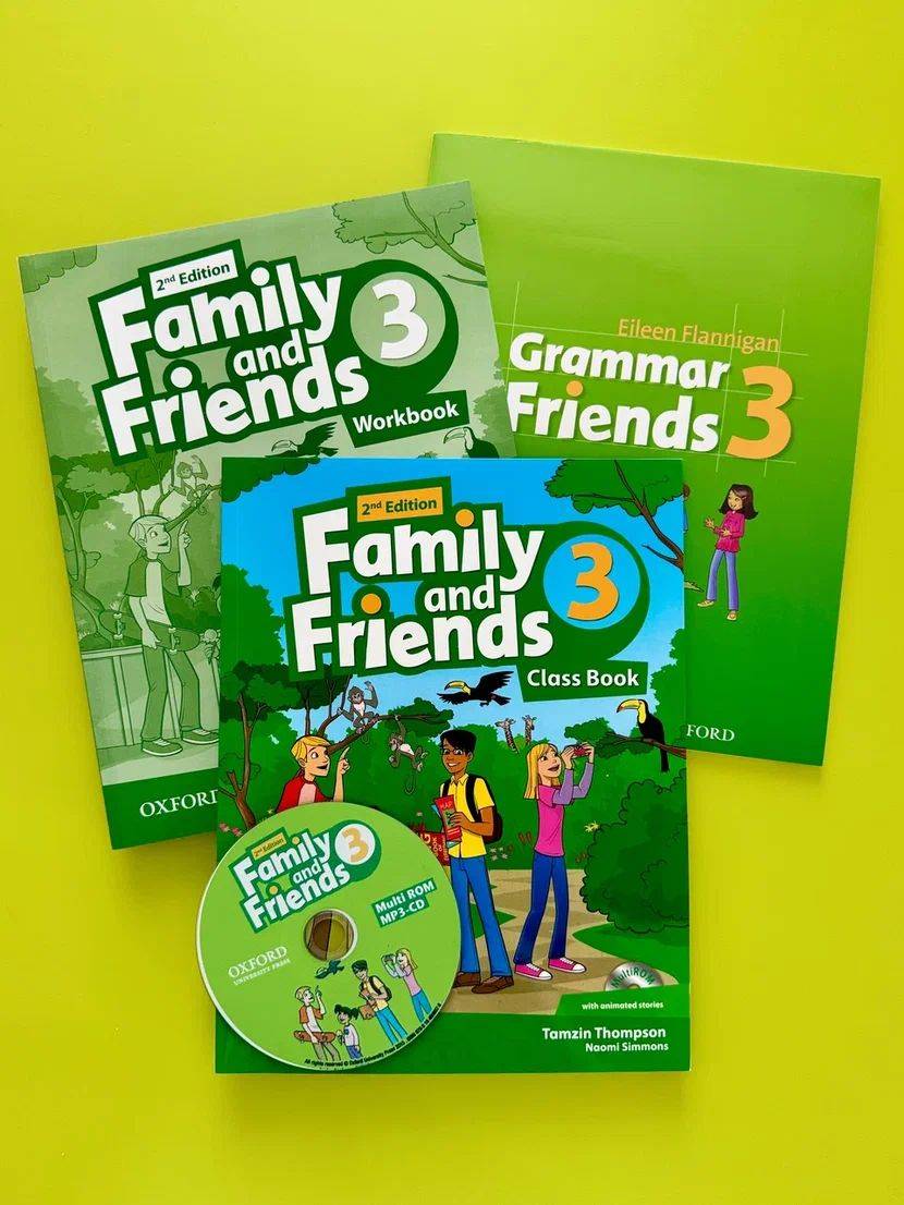 Family and Friends 3 + Grammar Friends 3 Полный комплект учебник+рабочая тетрадь+CD/КОД | Family and Friends 3 + Grammar Friends 3 Complete Set – Textbook, Workbook, CD