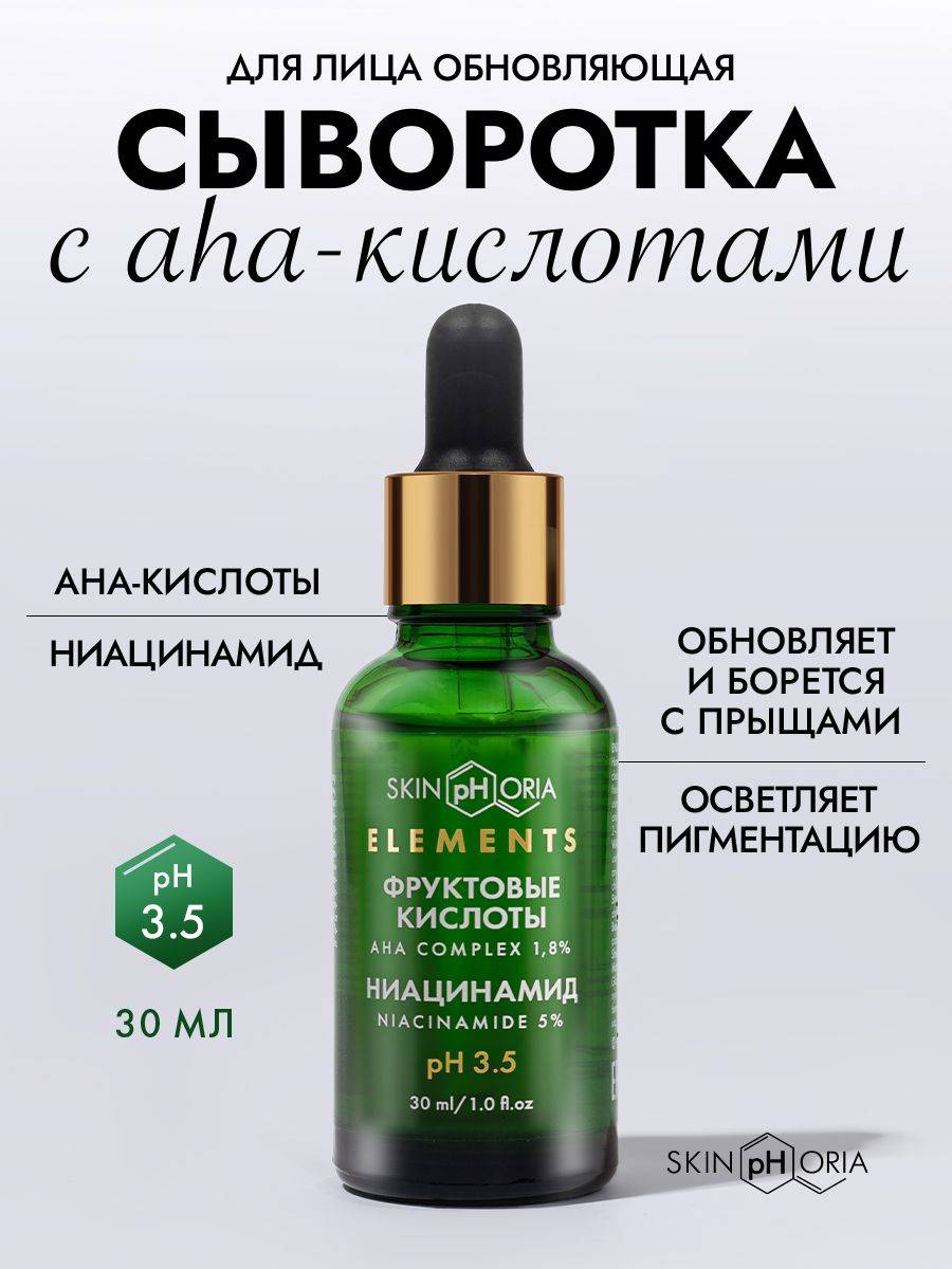 Skinphoria Renewing Face Serum with Acids, Niacinamide, 30ml