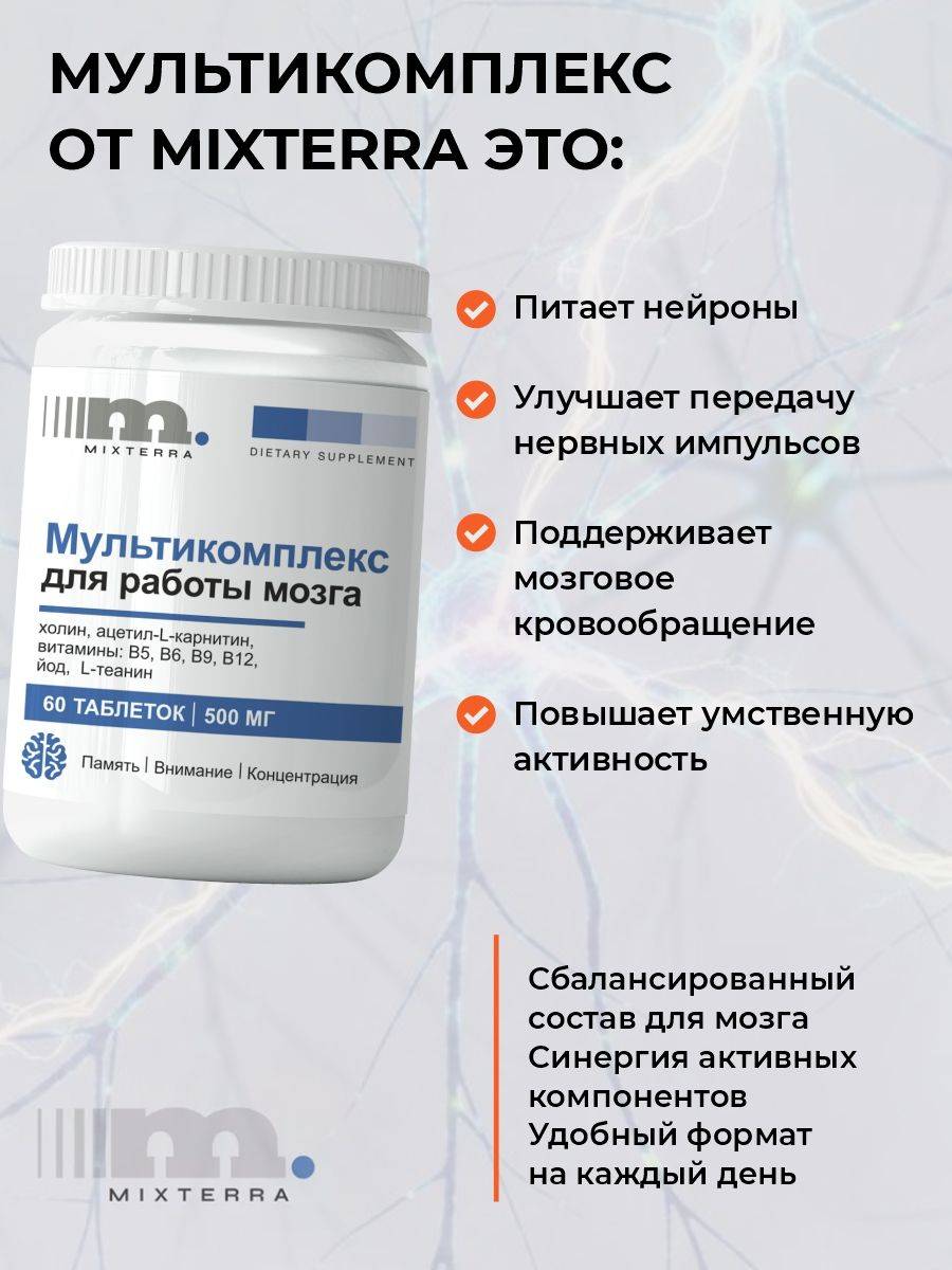 MIXTERRA Brain Dietary Supplement, 60 Tablets #2