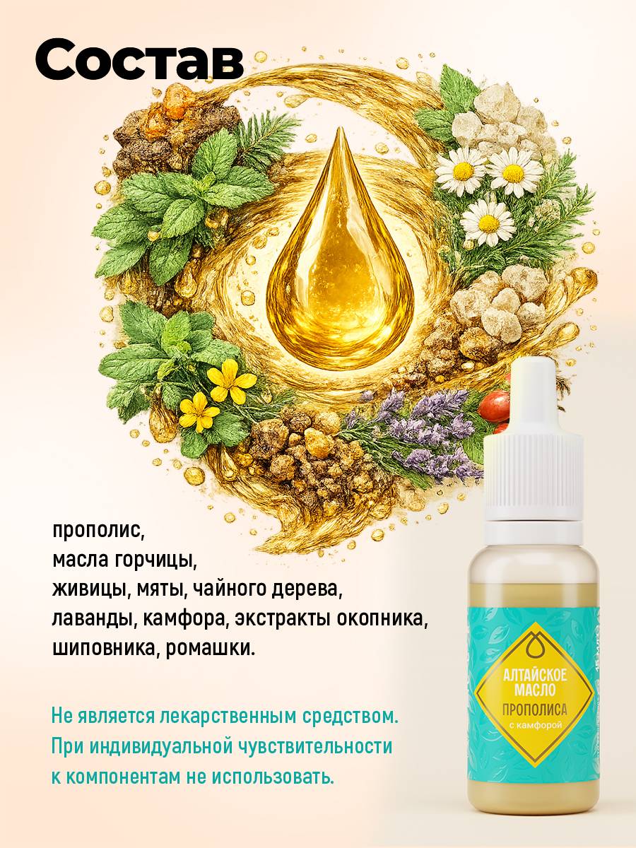 Cedaravedia Altai Propolis and Camphor Ear Drops, Golden Oil, 1 Piece #7
