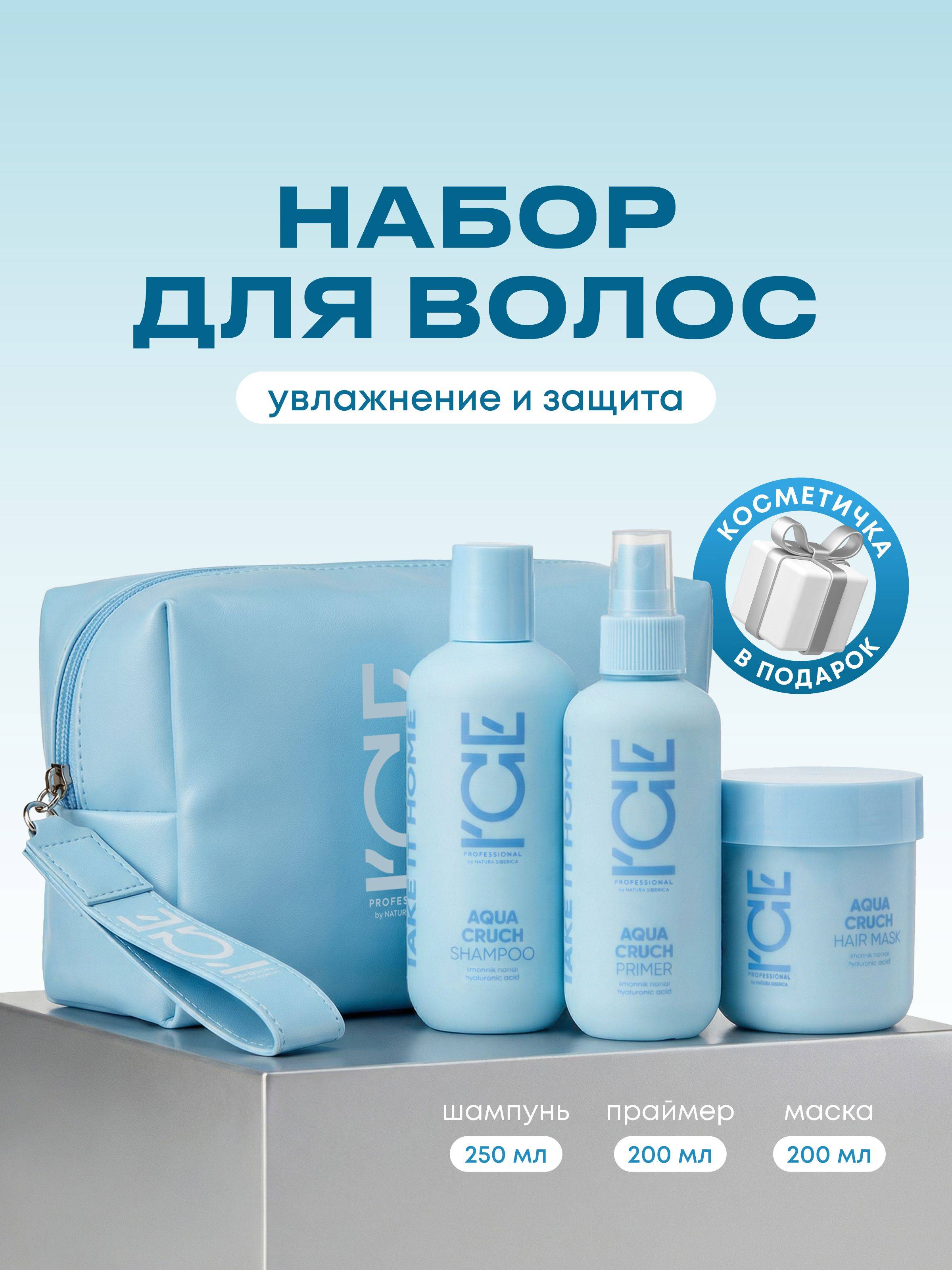 ICE by Natura Siberica Professional Hair Care Gift Set: Shampoo 250ml, Hydrating Mask