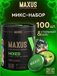 Maxus Mixed Condoms 100 pcs, Latex, Medium, Ribbed Ultra-thin Classic, Gift Case #1