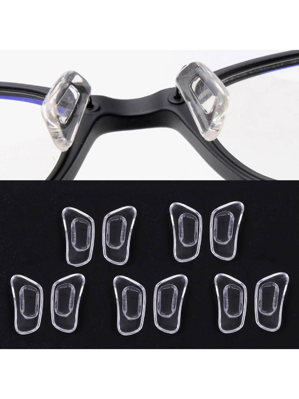 Silicone Eyeglass Nose Pads with Adjustable Arms, 5 Pairs, Transparent #6