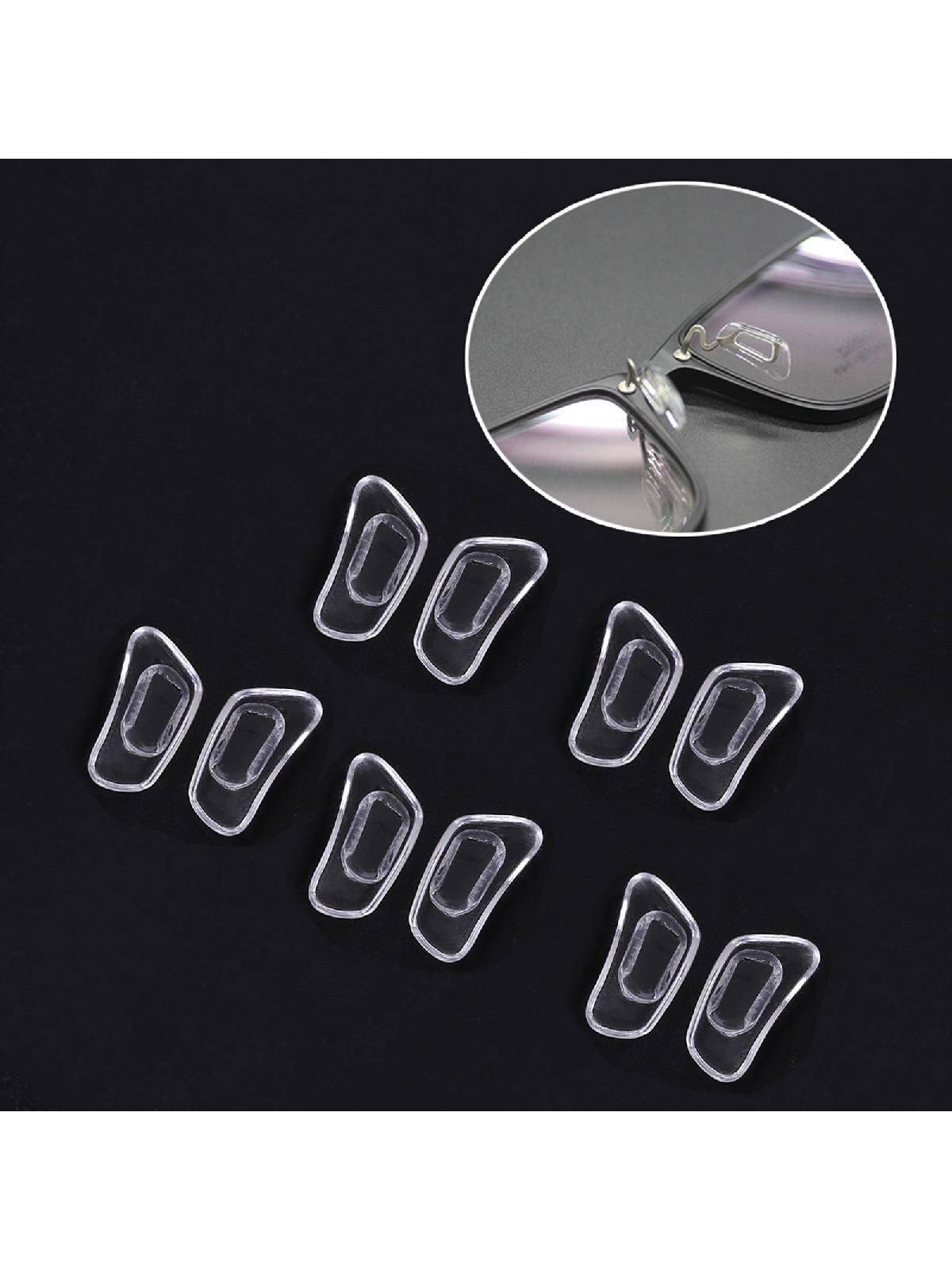 Silicone Eyeglass Nose Pads with Adjustable Arms, 5 Pairs, Transparent #5