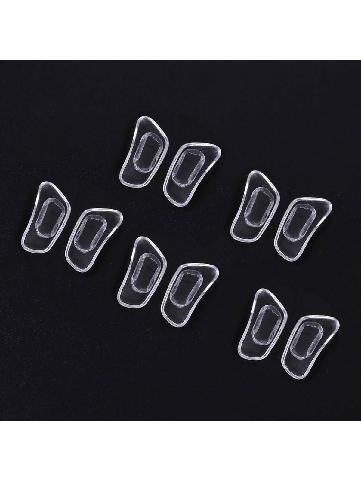 Silicone Eyeglass Nose Pads with Adjustable Arms, 5 Pairs, Transparent #9