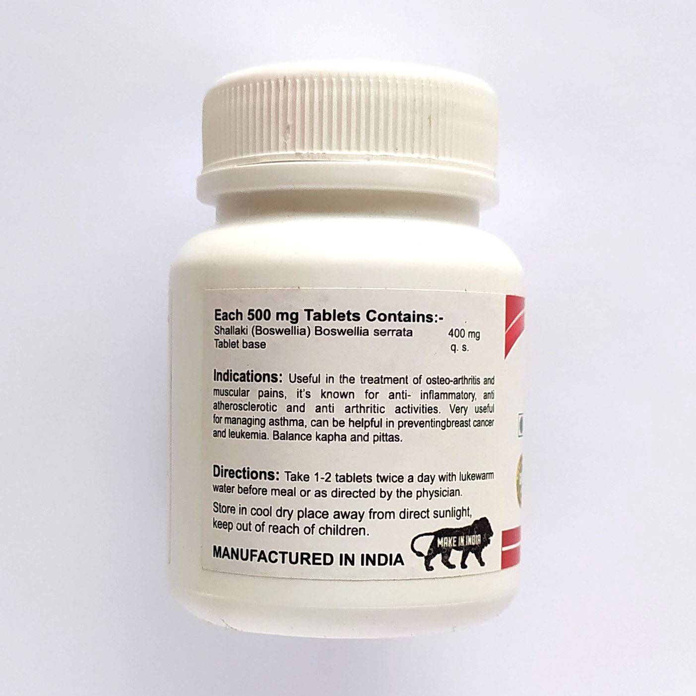 Karmeshu Shalaki 500 mg 60 Tablets Dietary Supplement #2