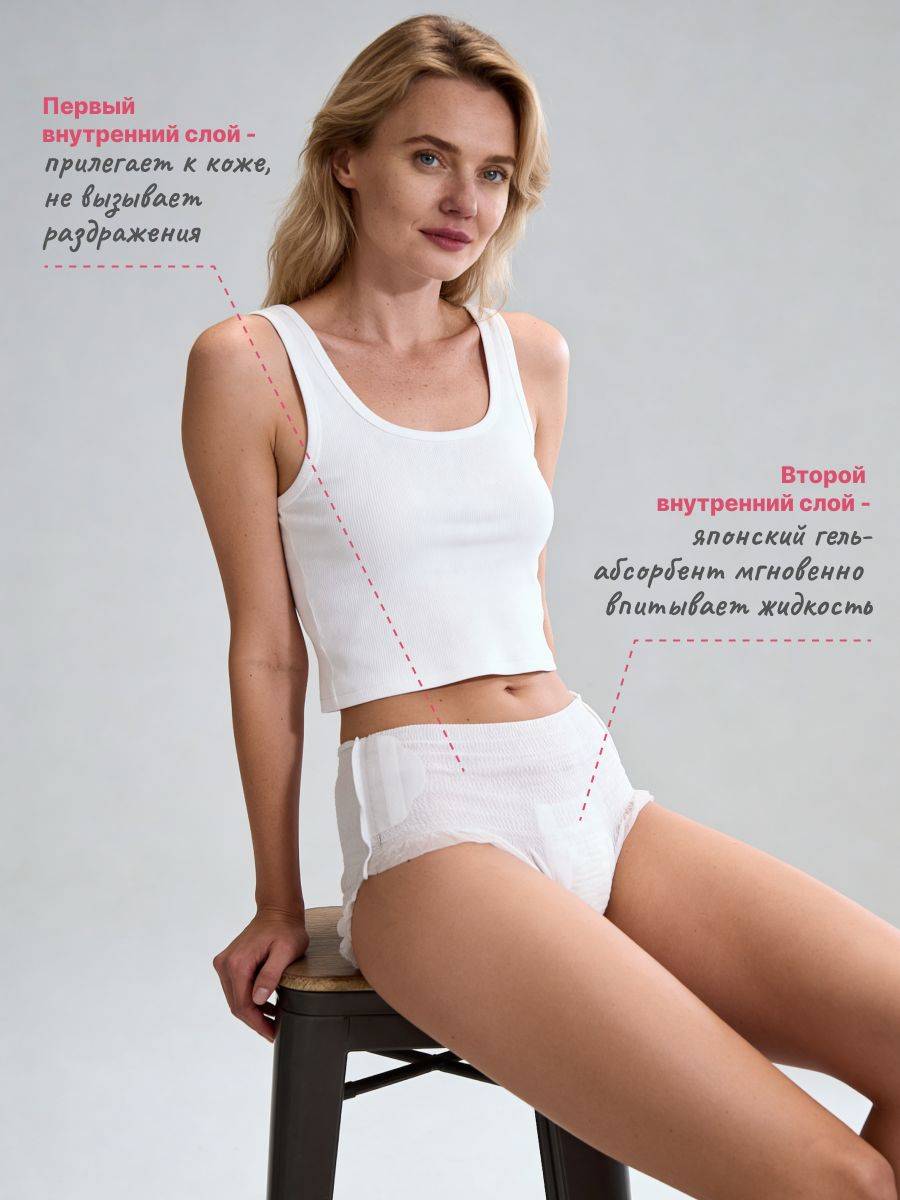 YokoSun XL Disposable Postpartum and Menstrual Underwear, 6-Pack, White #3