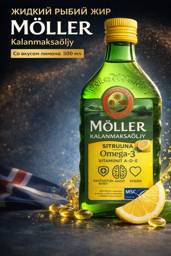 Mollers Norwegian Fish Oil 500 ml Lemon Flavor Liquid Food Supplement Glass Bottle #1