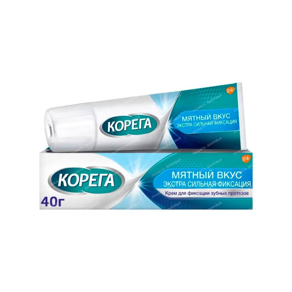 Materials for fixation of removable dentures: Cream Corega Extra Strong mint 40g